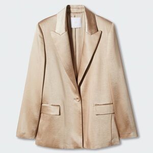 Mango Satin Champagne Gold Women’s Suit